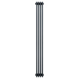 Radiatore verticale a 4 colonne, 1800 x 200 mm, colore antracite, design elegante e moderno, superficie liscia e finitura opaca