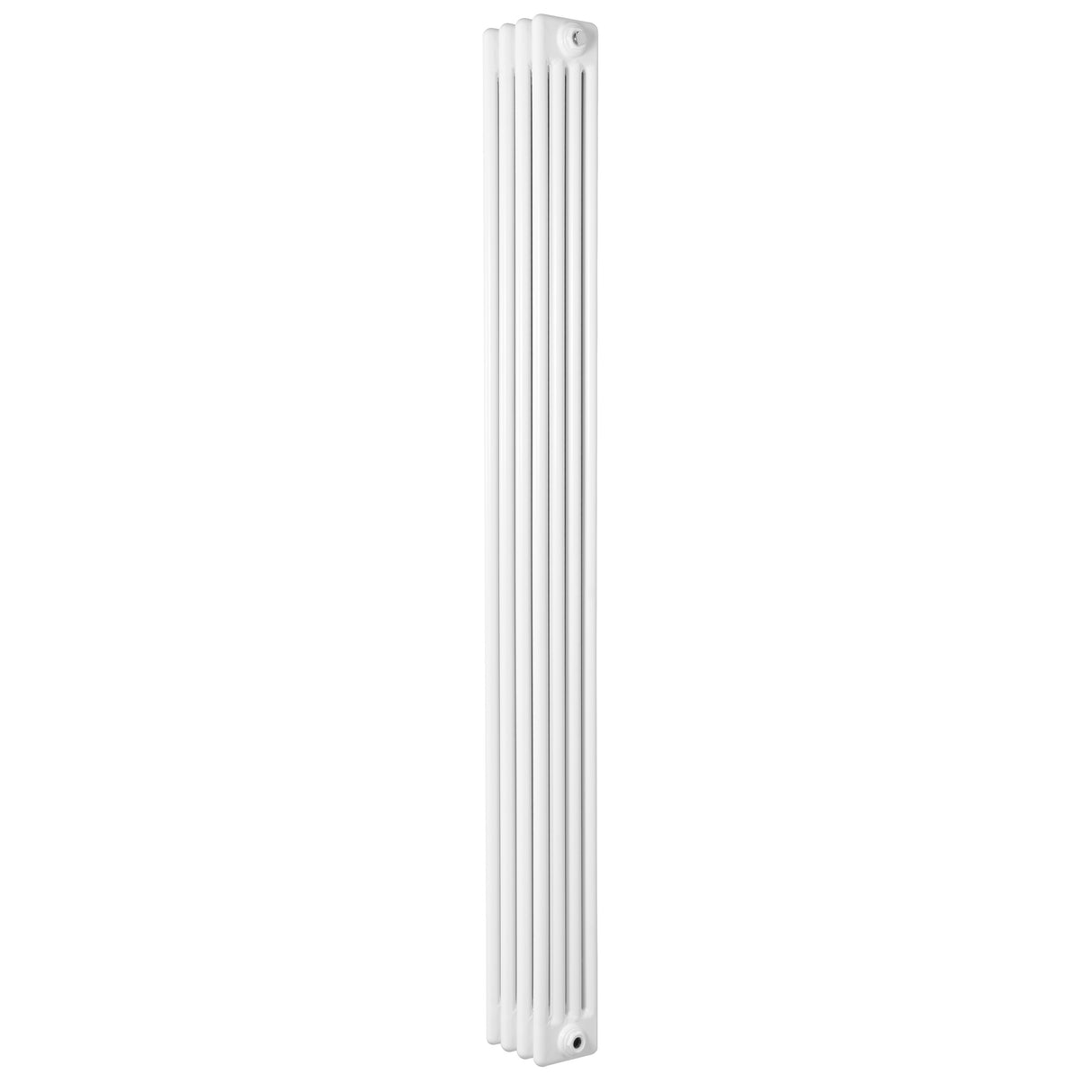 Radiatore tradizionale verticale a 4 colonne, 1800 x 200 mm, finitura bianca lucida, design elegante e lineare, adatto per ogni ambiente