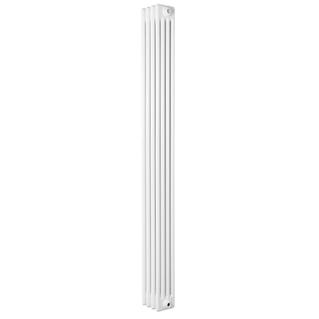 Radiatore tradizionale verticale a 4 colonne, 1800 x 200 mm, finitura bianca lucida, design elegante e lineare, adatto per ogni ambiente