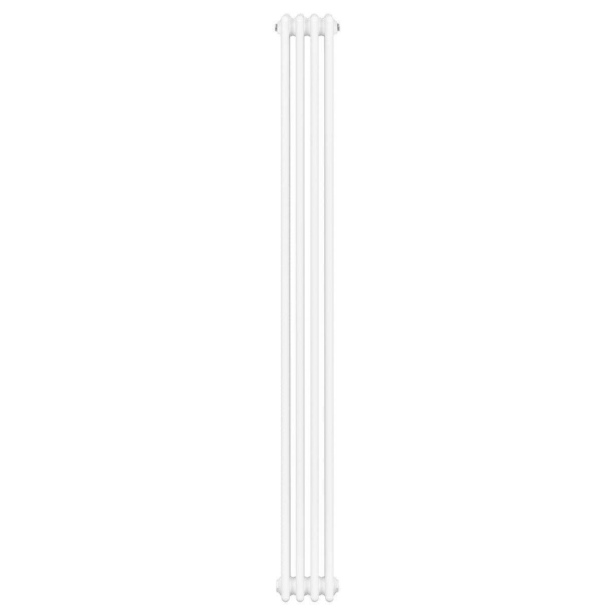 Radiatore tradizionale verticale a 4 colonne, dimensioni 1800 x 200 mm, finitura bianca liscia e lucida, design elegante e funzionale