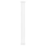 Radiatore tradizionale verticale a 4 colonne, dimensioni 1800 x 200 mm, finitura bianca liscia e lucida, design elegante e funzionale