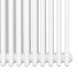 Radiatore tradizionale verticale a 4 colonne, 1800 x 200 mm, finitura bianca lucida, design elegante e linee pulite
