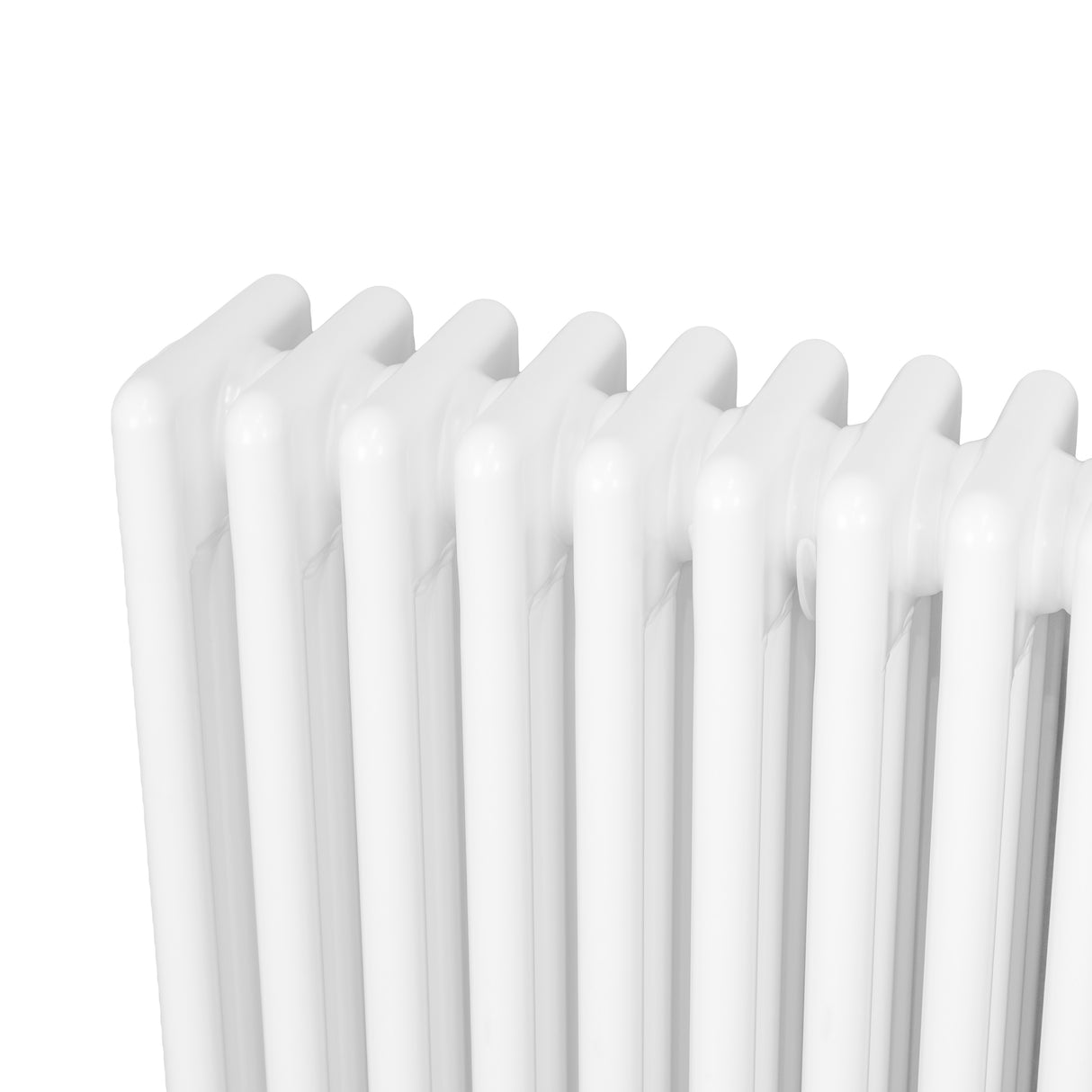 Radiatore tradizionale verticale a 4 colonne, 1800 x 200 mm, finitura bianca lucida, design elegante e moderno, ideale per riscaldamento