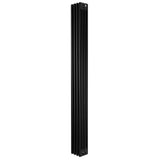 Radiatore tradizionale verticale a 4 colonne, 1800 x 200 mm, finitura nera opaca, design elegante e lineare, ideale per ambienti moderni
