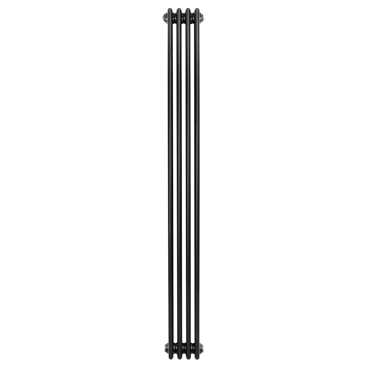 Radiatore tradizionale verticale a 4 colonne, 1800 x 200 mm, finitura nera lucida, design elegante e moderno per riscaldamento efficace