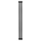 Radiatore tradizionale verticale a 4 colonne, 1800 x 200 mm, finitura nera lucida, design elegante e moderno per riscaldamento efficace
