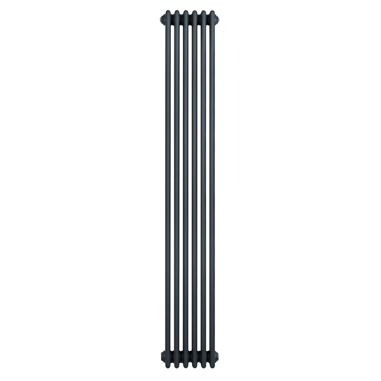 Radiatore tradizionale verticale a 4 colonne, finitura antracite, design elegante e lineare, ideale per riscaldare ambienti moderni