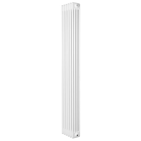 Radiatore tradizionale verticale a 4 colonne, 1800 x 290 mm, finitura bianca liscia e design elegante per riscaldamento efficiente