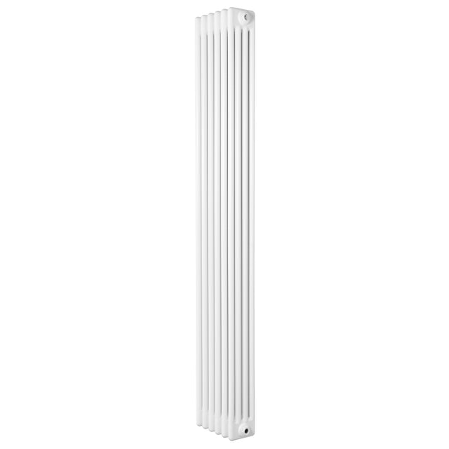 Radiatore tradizionale verticale a 4 colonne, 1800 x 290 mm, finitura bianca liscia e design elegante per riscaldamento efficiente