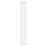 Radiatore tradizionale verticale a 4 colonne, 1800 x 290 mm, finitura bianca lucida, design elegante e minimalista per interni moderni