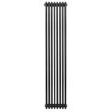 Radiatore tradizionale verticale a 4 colonne, 1800 x 380 mm, finitura nera opaca, design elegante e moderno, ideale per riscaldare ambienti