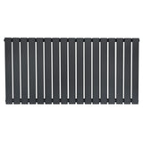 Radiatore piatto a colonna singola orizzontale, 600 x 1190 mm, finitura antracite, con design lineare e superficie liscia