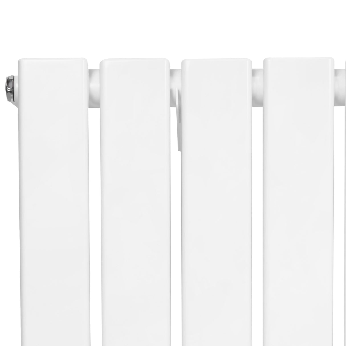 Radiatore piatto a colonna singola orizzontale bianco, con finitura liscia e linee moderne, misura 600 x 1190 mm