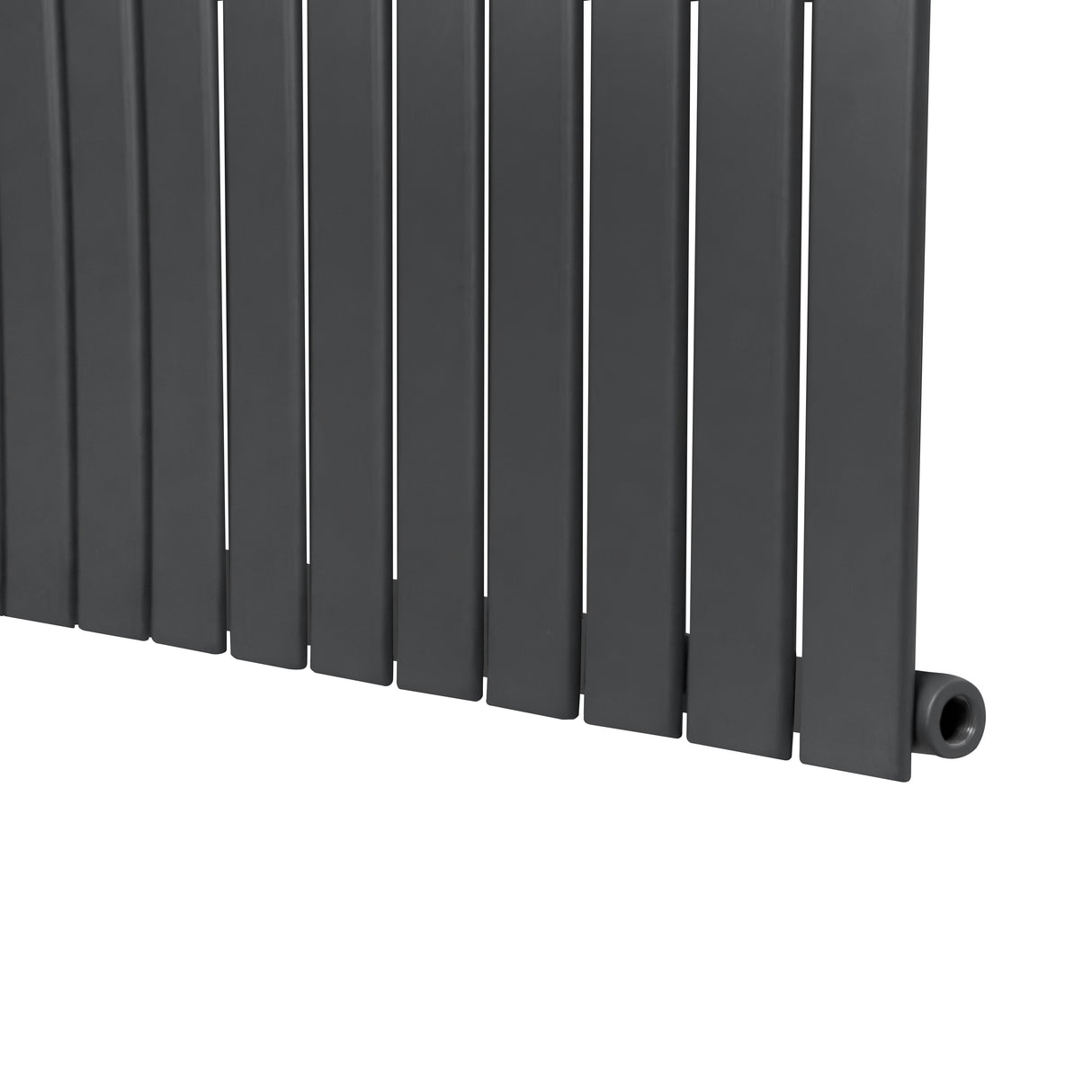 Radiatore piatto a colonna singola orizzontale, 600 x 1400 mm, colore antracite, con finitura liscia e linee moderne