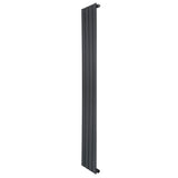 Radiatore piatto a colonna singola verticale 1600 x 280 mm in antracite, con finitura liscia e linee moderne ed eleganti
