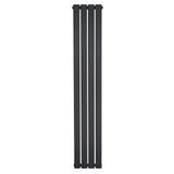 Radiatore verticale a colonna singola, finitura antracite, design moderno con linee pulite e superficie liscia, dimensioni 1600 x 280 mm