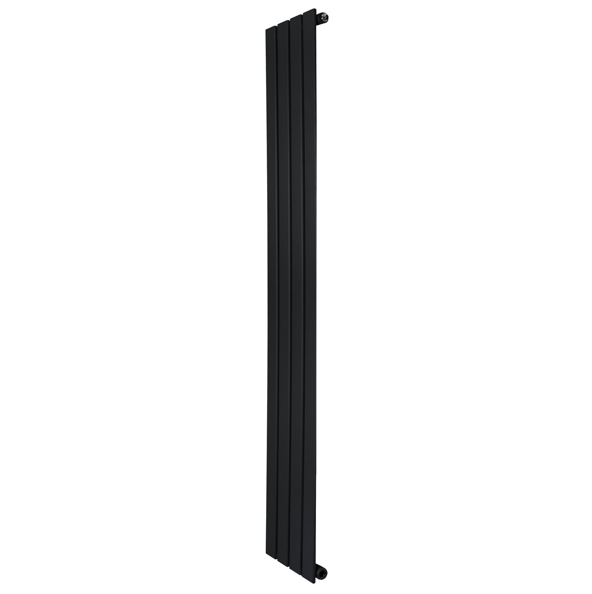 Radiatore verticale a colonna singola, 1600 x 280 mm, finitura nera opaca, design moderno con linee pulite e texture liscia