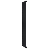 Radiatore verticale a colonna singola, 1600 x 280 mm, finitura nera opaca, design moderno con linee pulite e texture liscia