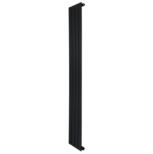 Radiatore verticale a colonna singola, 1600 x 280 mm, finitura nera opaca, design moderno con linee pulite e texture liscia