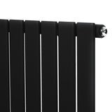 Radiatore verticale a colonna singola, 1600 x 280 mm, finitura nera opaca, con linee eleganti e design moderno per riscaldamento efficiente
