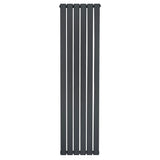 Radiatore piatto a colonna singola verticale 1600 x 420 mm in antracite, con finitura liscia e linee moderne, ideale per spazi eleganti