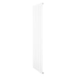 Radiatore piatto a colonna singola verticale bianco, design elegante e moderno, dimensioni 1600 x 420 mm, superficie liscia e pulita