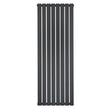 Radiatore piatto a colonna singola verticale 1600 x 560 mm in antracite, con design elegante e finitura liscia, ideale per spazi moderni