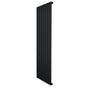 Radiatore verticale a colonna singola, 1600 x 560 mm, finitura nera opaca, design minimalista con linee pulite e texture liscia