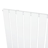 Radiatore verticale a colonna singola, 1600 x 700 mm, finitura bianca lucida con pannelli rettangolari e design moderno
