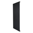 Radiatore piatto a colonna singola verticale, 1600 x 700 mm, finitura nera opaca, design elegante e lineare, ideale per spazi moderni
