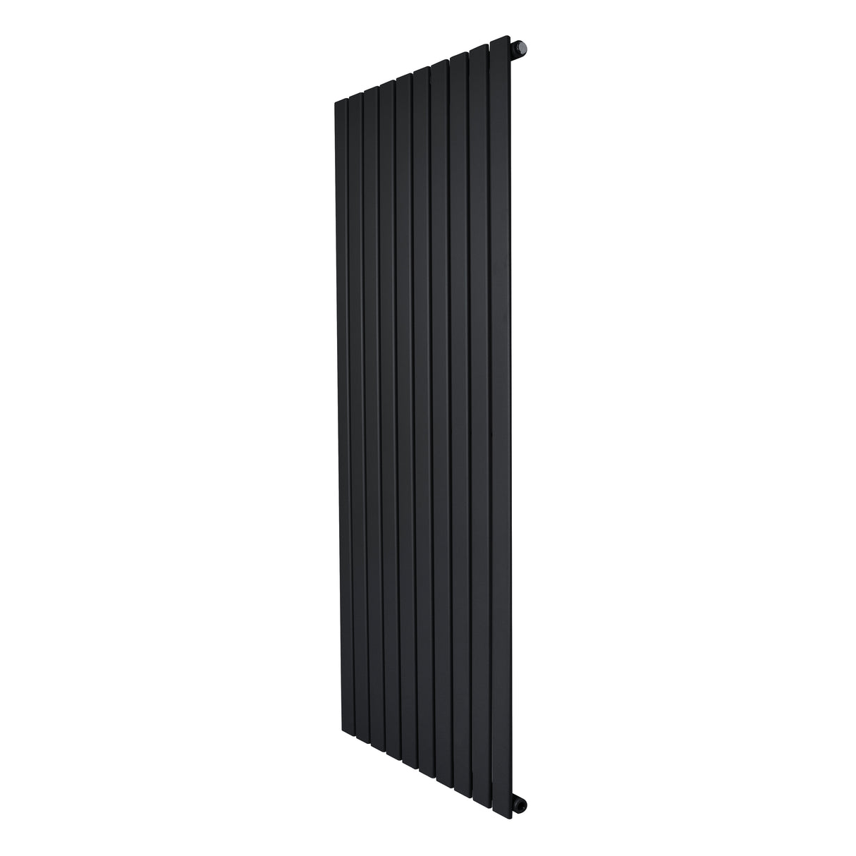 Radiatore piatto a colonna singola verticale, 1600 x 700 mm, finitura nera opaca, design elegante e lineare, ideale per spazi moderni
