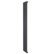 Radiatore piatto a colonna verticale di colore antracite, misura 1800 x 280 mm, con finitura liscia e design moderno e minimalista