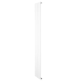 Radiatore piatto a colonna singola verticale, 1800 x 280 mm, finitura bianca liscia, design moderno e minimalista, ideale per ambienti eleganti