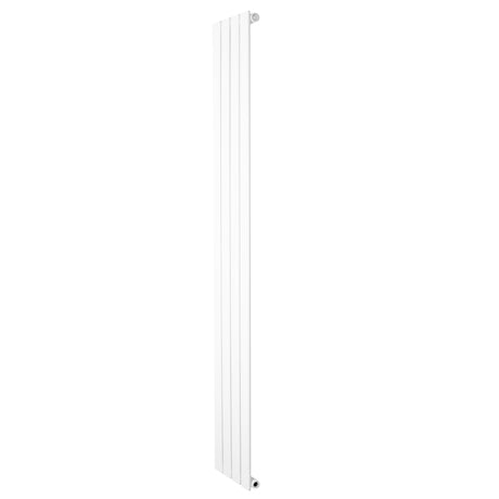 Radiatore piatto a colonna singola verticale, 1800 x 280 mm, finitura bianca liscia, design moderno e minimalista, ideale per ambienti eleganti