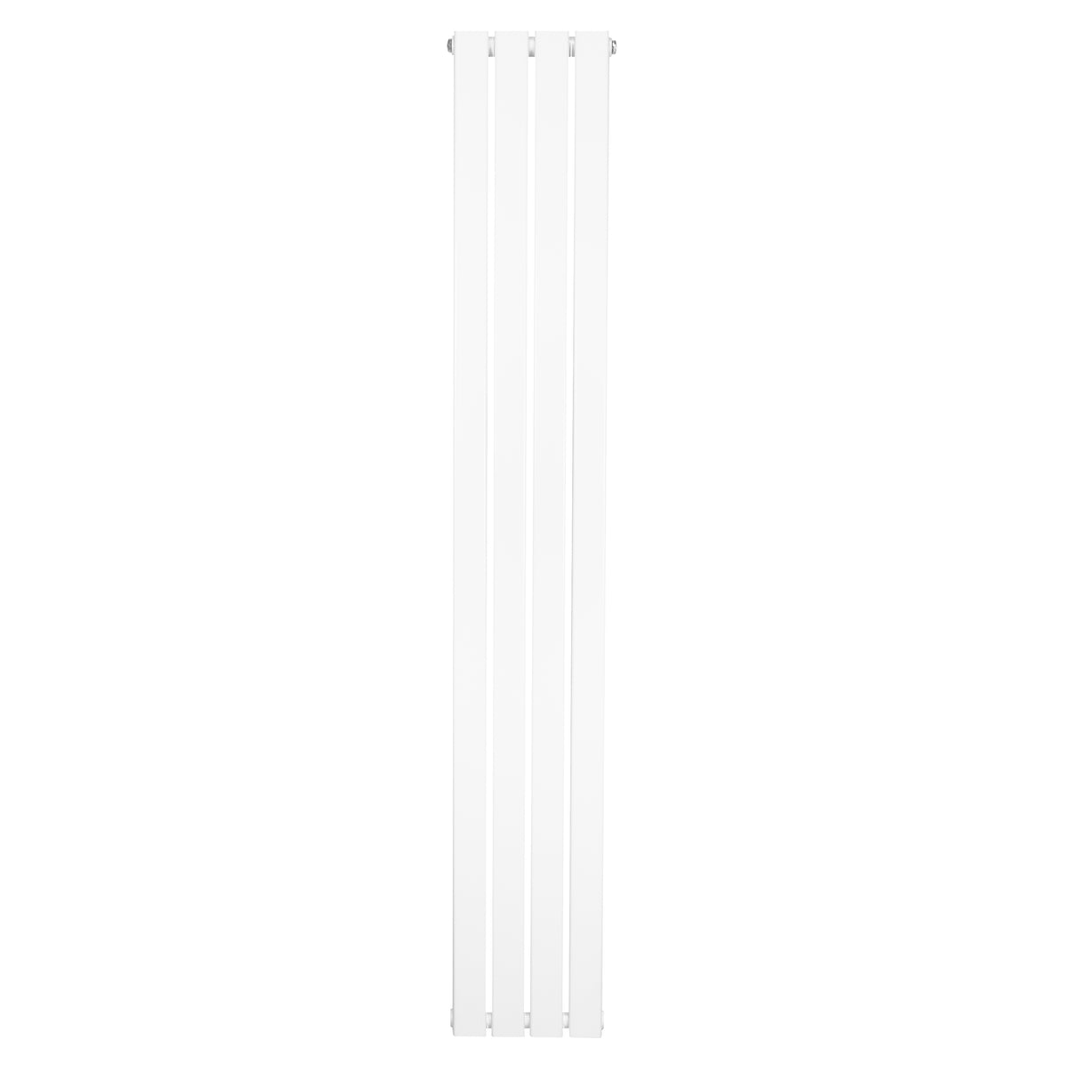 Radiatore piatto a colonna singola verticale, 1800 x 280 mm, finitura bianca liscia con linee eleganti e moderne