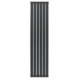 Radiatore piatto a colonna singola verticale 1800 x 420 mm in antracite, con finitura liscia e design moderno e minimalista