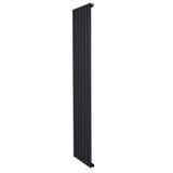 Radiatore verticale a colonna singola, 1800 x 420 mm, finitura nera opaca, design elegante e lineare, ideale per spazi moderni