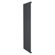 Radiatore piatto a colonna singola verticale 1800 x 560 mm in antracite, con finitura liscia e design moderno, ideale per spazi eleganti