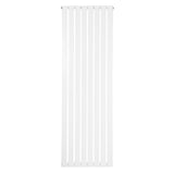 Radiatore piatto a colonna singola verticale, 1800 x 560 mm, finitura bianca lucida con linee eleganti e design moderno