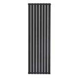 Radiatore verticale a colonna singola, 1800 x 560 mm, finitura nera opaca, design elegante e lineare, ideale per spazi moderni