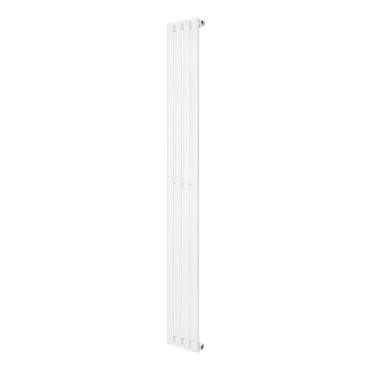 Radiatore ovale a colonna singola verticale, 1800 x 240 mm, finitura bianca lucida, design elegante e moderno, ideale per riscaldare spazi