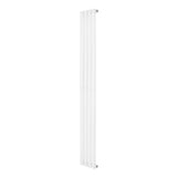 Radiatore ovale a colonna singola verticale, 1800 x 240 mm, finitura bianca lucida, design elegante e moderno, ideale per riscaldare spazi