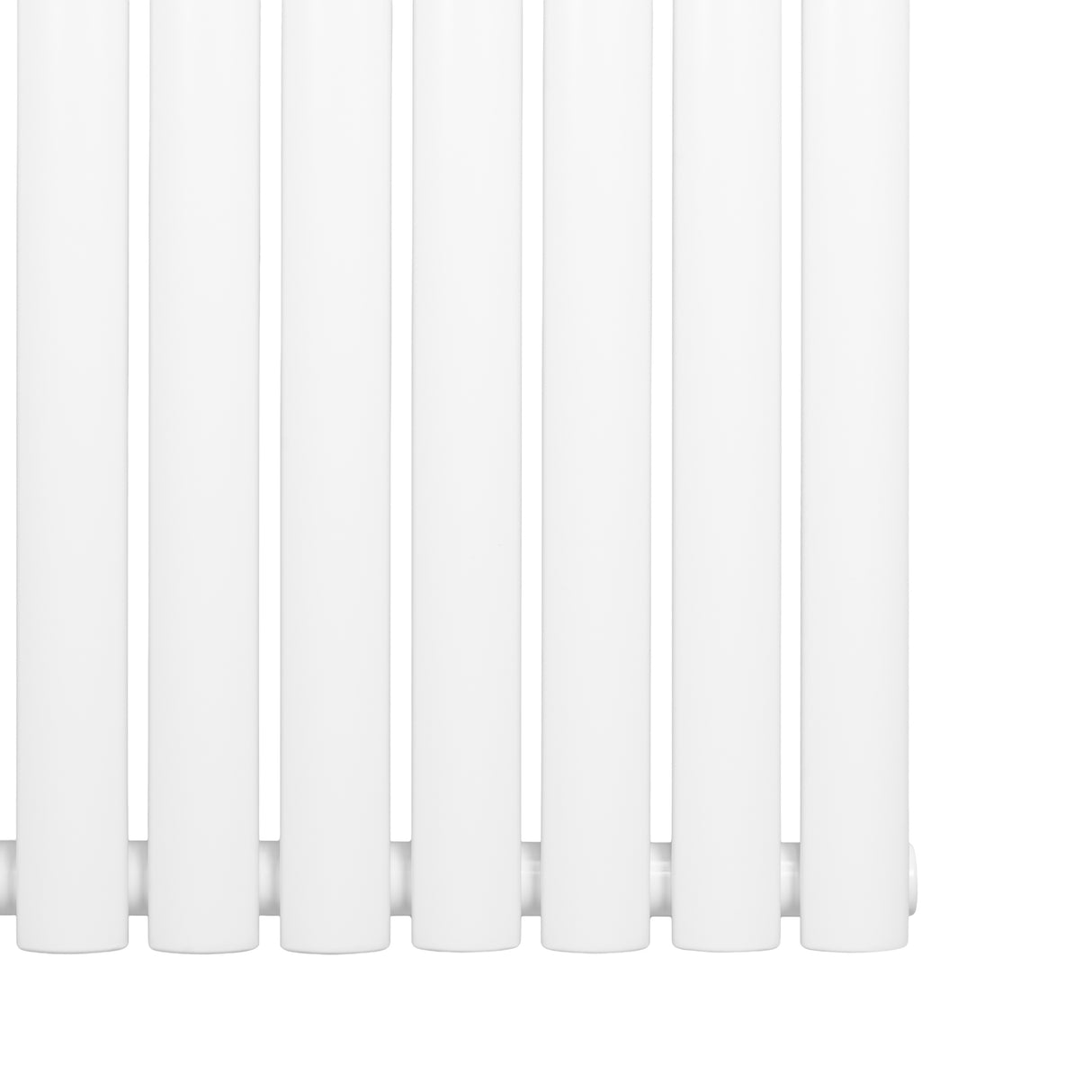 Radiatore ovale a colonna singola verticale, 1800 x 240 mm, con finitura bianca lucida e design elegante per riscaldamento moderno