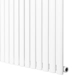 Radiatore ovale a colonna singola verticale, 1800 x 240 mm, finitura bianca lucida, design elegante e linee pulite per ambienti moderni