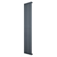 Radiatore ovale a colonna singola verticale 1800 x 360 mm in antracite, con finitura liscia e design moderno, ideale per riscaldare gli ambienti