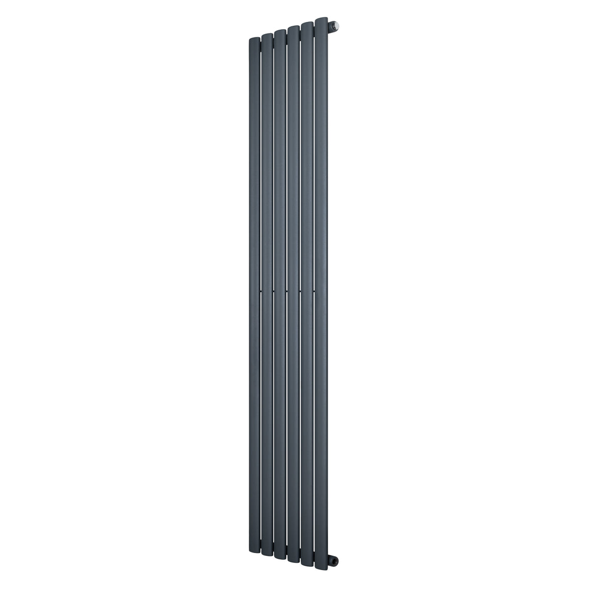 Radiatore ovale a colonna singola verticale 1800 x 360 mm in antracite, con finitura liscia e design moderno, ideale per riscaldare gli ambienti