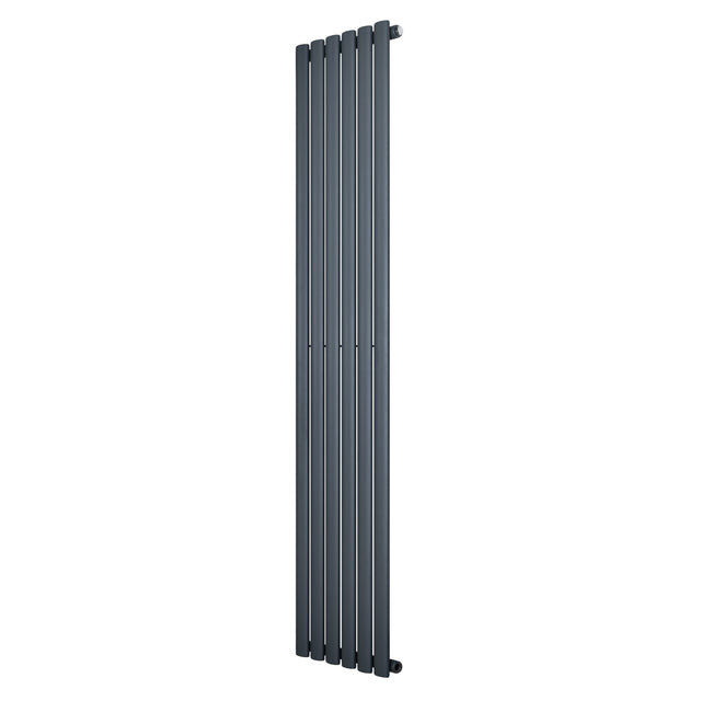 Radiatore ovale a colonna singola verticale 1800 x 360 mm in antracite, con finitura liscia e design moderno, ideale per riscaldare gli ambienti