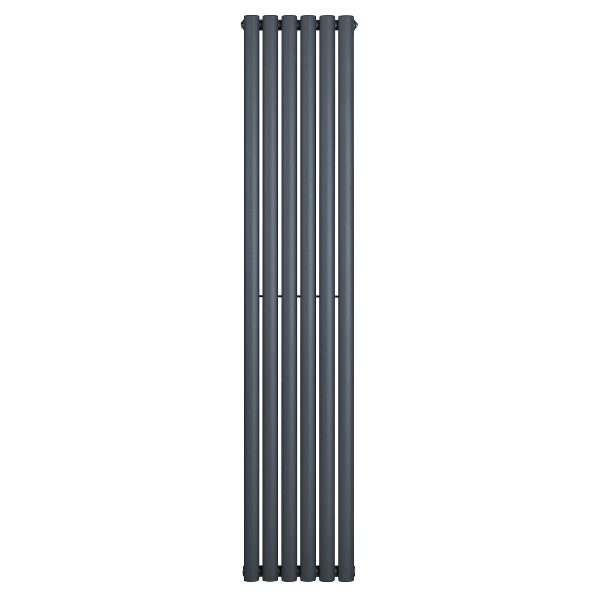Radiatore ovale a colonna singola verticale, 1800 x 360 mm, finitura antracite, design elegante e moderno, struttura in metallo robusto