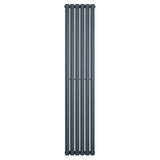 Radiatore ovale a colonna singola verticale, 1800 x 360 mm, finitura antracite, design elegante e moderno, struttura in metallo robusto