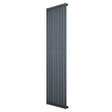 Radiatore ovale a colonna singola verticale 1800 x 480 mm in antracite, con finitura liscia e design moderno, ideale per riscaldare ambienti